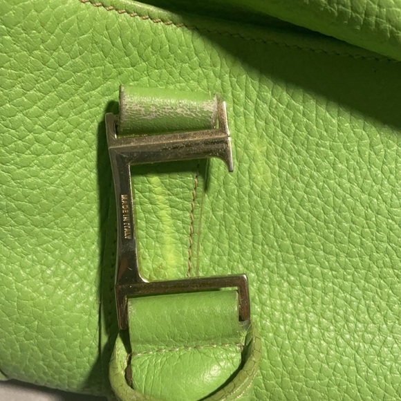 Green leather Lowe Valentini handbag - Picture 10 of 12